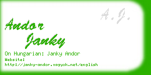 andor janky business card